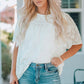 Round Neck Puff Sleeve Blouse