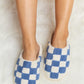 Melody Checkered Print Plush Slide Slippers