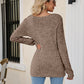 Square Neck Ribbed Long Sleeve T-Shirt