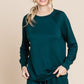 Super Lady Round Neck Raglan Sleeve Top and Drawstring Pants Lounge Set