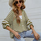 Striped Button Up Long Sleeve Cardigan