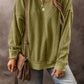 Textured Round Neck Long Sleeve Sweatshirt