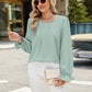 Round Neck Flounce Sleeve Top