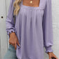 Square Neck Long Sleeve Top