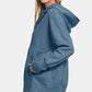 Zenana Half Snap Long Sleeve Hoodie with Kangaroo Pocket