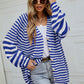 Striped Button Up Long Sleeve Cardigan