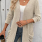 Open Front Long Sleeve Ribbed Cardigan