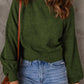 Ribbed Trim Balloon Sleeve Sweater