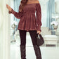 Smocked Ribbed Velvet Babydoll Top