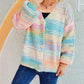 Multi-color Button Up Long Sleeve Cardigan