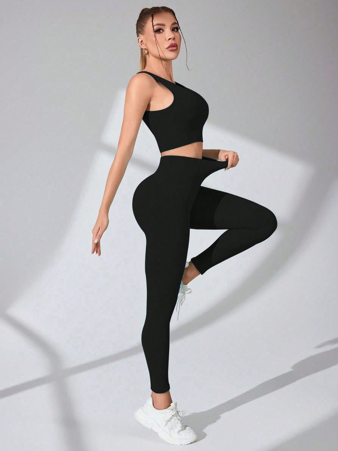 Scoop Neck Wide Strap Top & Pants Active Set