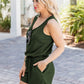 Scoop Neck Wide Strap Romper with Pockets