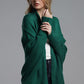 Dolman Sleeve Open Front Ribbed Trim Longline Cardigan