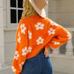 Floral Open Front Fuzzy Cardigan