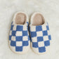 Melody Checkered Print Plush Slide Slippers