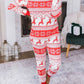 Full Size Christmas Element Round Neck Top and Pants Set