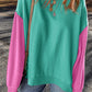 Contrast Round Neck Long Sleeve Sweatshirt