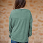 Side Slit Round Neck Long Sleeve T-Shirt