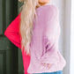 Contrast Color V-Neck Long Sleeve Pullover Sweater