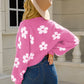 Floral Open Front Fuzzy Cardigan