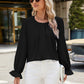 Round Neck Flounce Sleeve Top