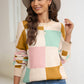 Checkered Round Neck Drop Shoulder Sweater