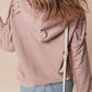 Rivet Drawstring Long Sleeve Hoodie