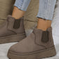 Suede Round Toe Platform Boots