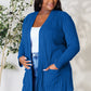 Basic Bae Full Size Ribbed Open Front Cardigan with Pockets