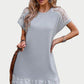 Lace Detail Round Neck Short Sleeve Dress