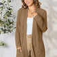 Basic Bae Full Size Ribbed Open Front Cardigan with Pockets