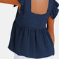 Full Size Ruffled Square Neck Cap Sleeve Blouse