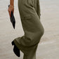 Ruched Wide Leg Pants with Pockets