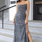 Sequin Backless Split Maxi Dress