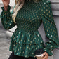 Smocked Flounce Sleeve Layered Blouse