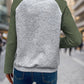 Contrast Textured Long Sleeve Sweatshirt