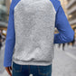 Contrast Textured Long Sleeve Sweatshirt