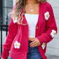 Angel Wings Crochet Flower Button Up Cardigan