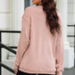 Round Neck Ribbed Sweatshirt