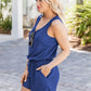 Scoop Neck Wide Strap Romper with Pockets