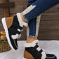 Faux Fur Round Toe Flat Boots