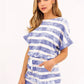 Striped Round Neck Top & Shorts Set