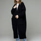 Pocketed Open Front Dropped Shoulder Cardigan