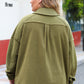 Plus Size Exposed Seam Dropped Shoulder Jacket