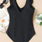 Full Size Ruched V-Neck One-Piece Swimwear