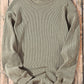 Round Neck Ribbed Sweatshirt