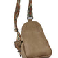 Random Pattern Adjustable Strap PU Leather Sling Bag