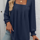 Square Neck Long Sleeve Top