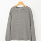 Striped Round Neck Long Sleeve Top