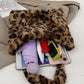 Leopard Fluff Handbag with Zip